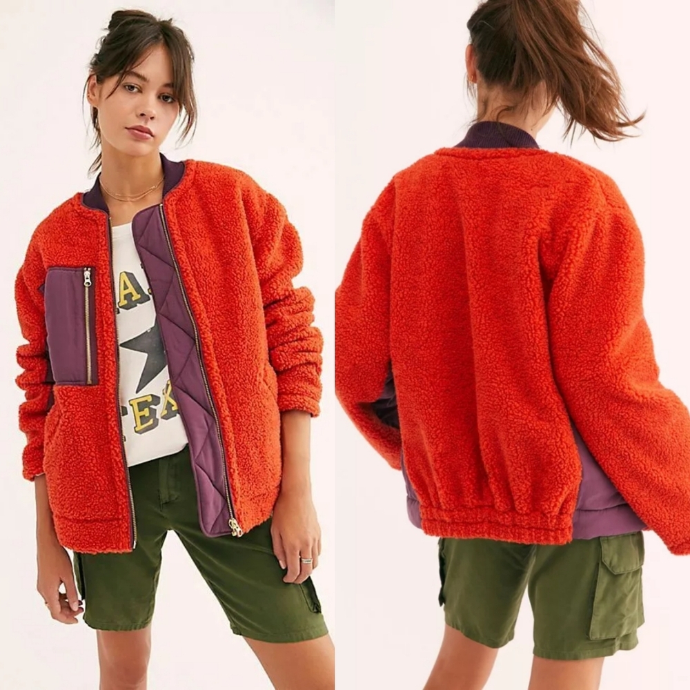 Free People Rivington Colorblock Sherpa Jacket